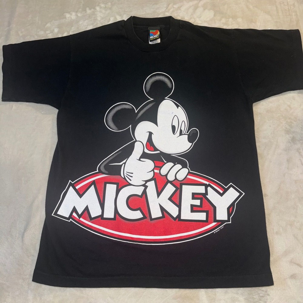 Vintage Mickey Unlimited T Shirt Jerry Leigh Mickey Mouse Single Stitch Black L